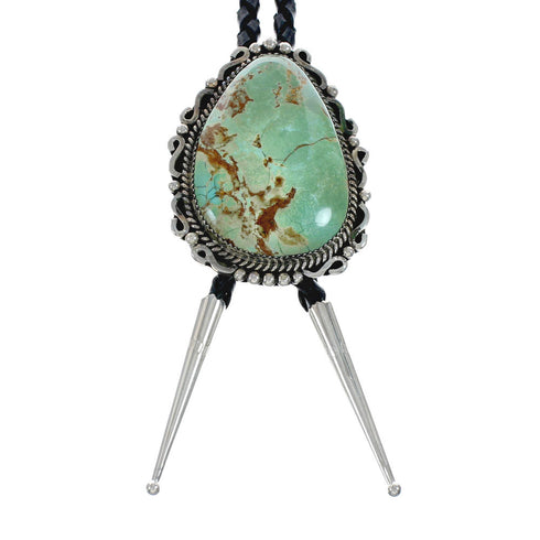 Turquoise Native American Navajo Sterling Silver Bolo Tie NX11646
